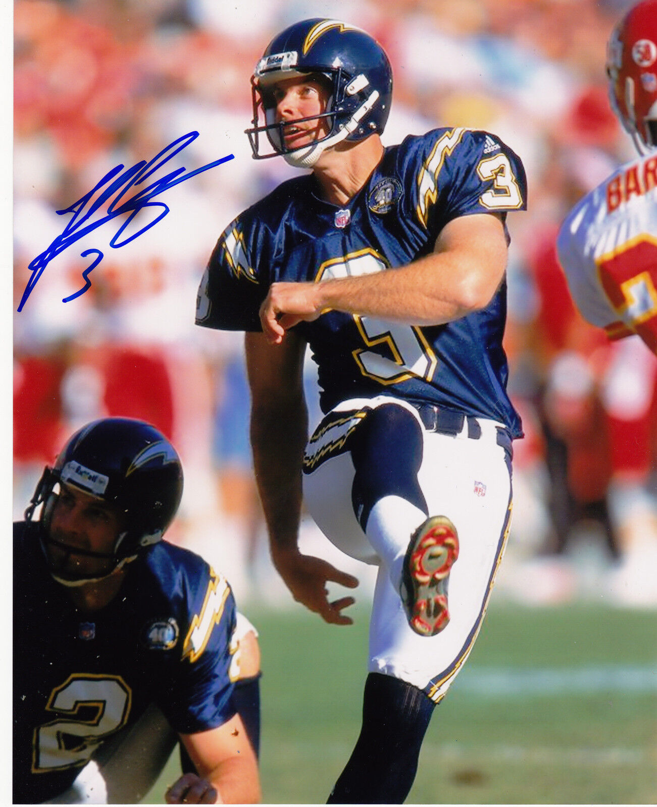 JOHN CARNEY SAN DIEGO CHARGERS ACTION SIGNED 8x10