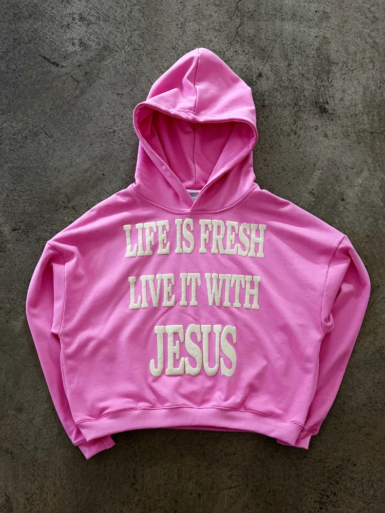 Jesus Slogan Hooded Sweatshirt