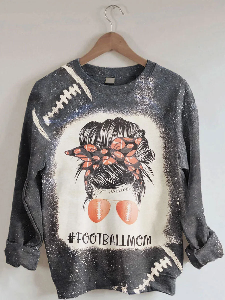 Football Mom Bleached Sweatshirt