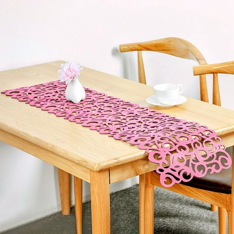 2020 Hollow Table Runners Felt Table Runners Modern Decorative Tablecover Durable Chemin De Table for Wedding Party