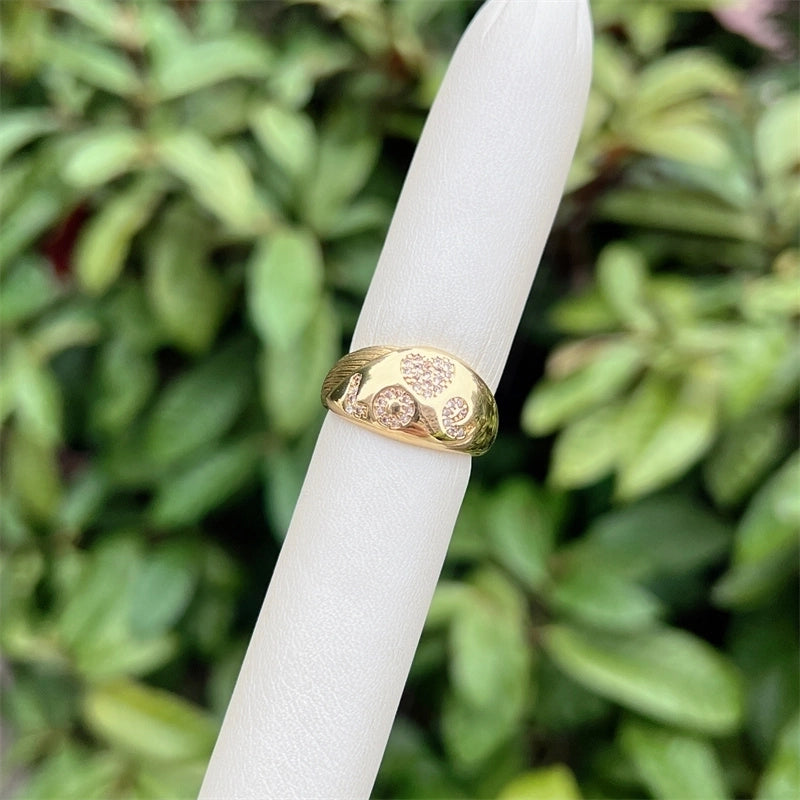 Copper 18K Gold Plated Geometric Zircon Open Rings