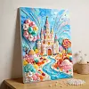 DIY Pearl Painting - Handmade Self - Adhesive Pearls - Castle (With Frame)