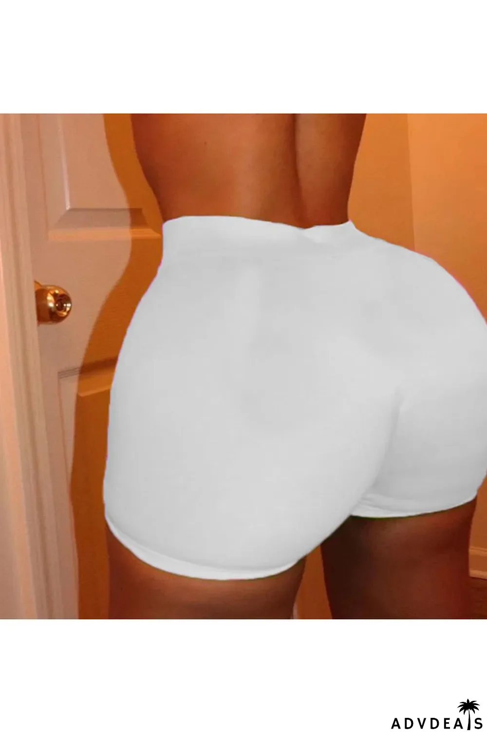 Army Green Elastic Fly High Solid Straight shorts Bottoms