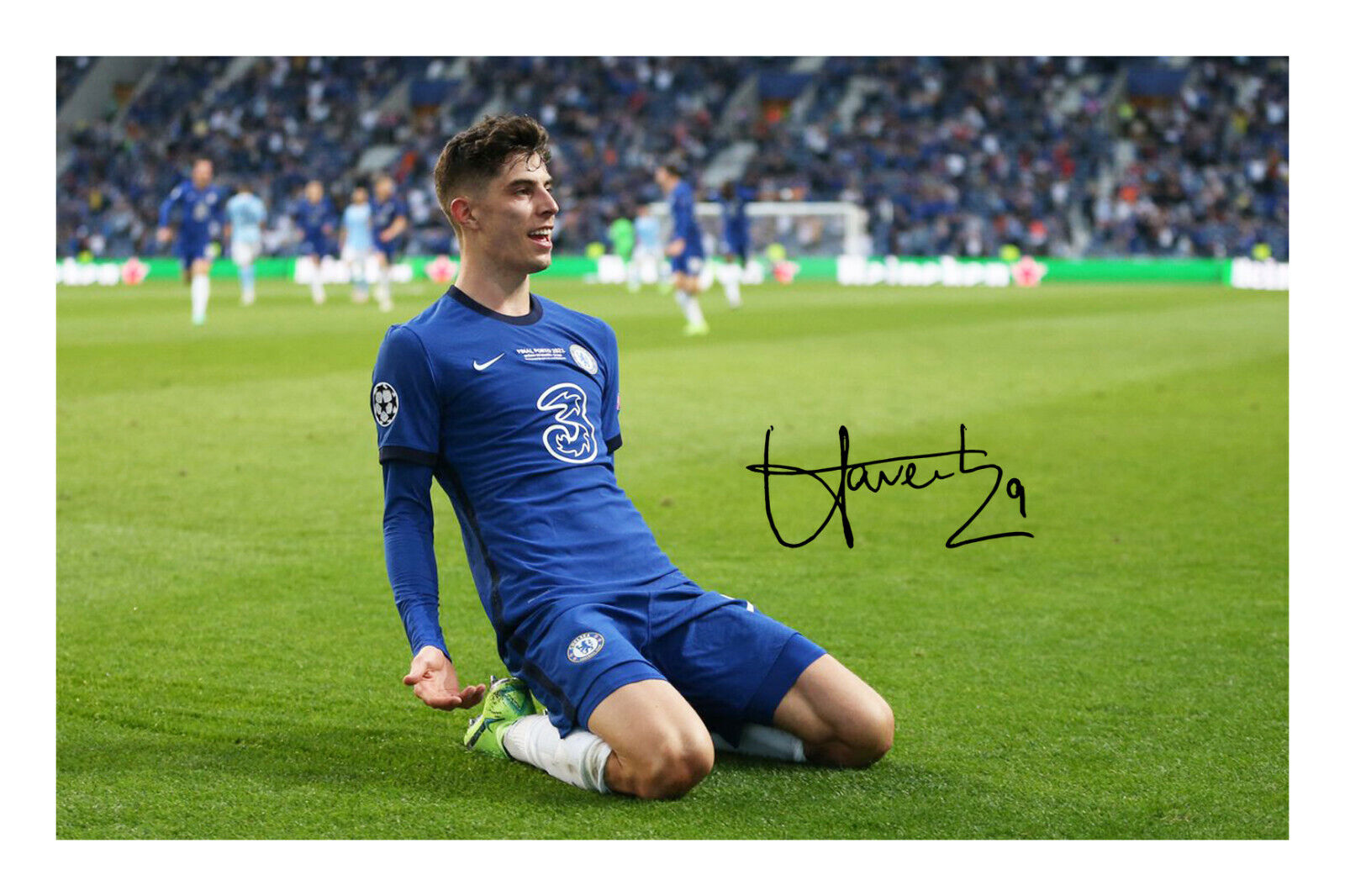 Kai Havertz Signed A4 Photo Poster painting Print Chelsea FC Champions League 2021 Autograph