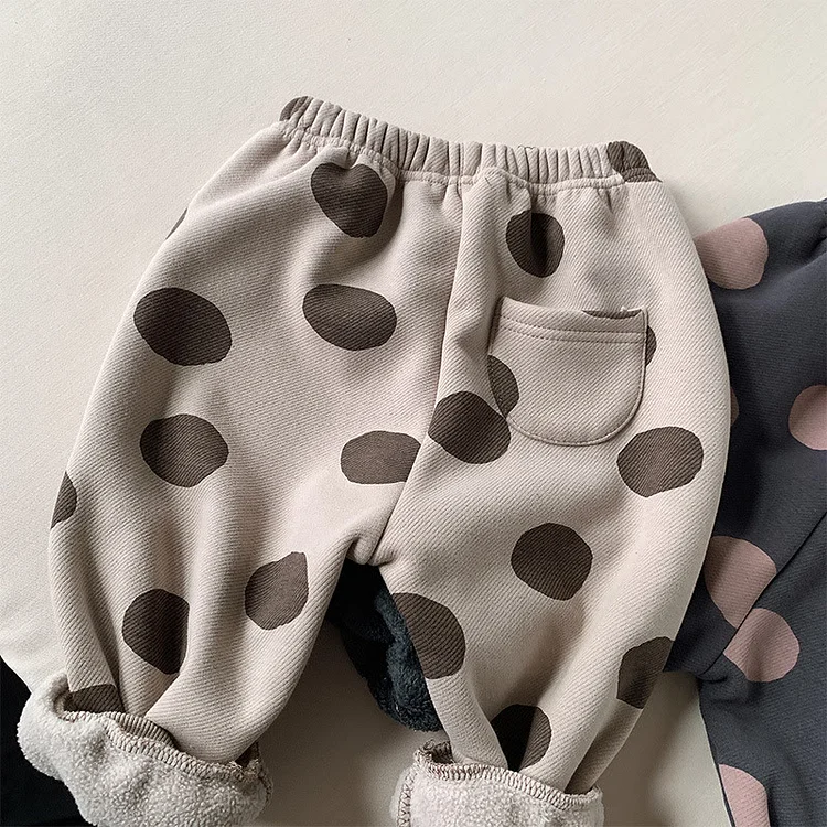 Toddler Girl Dots Fleece Lined Jogger Pants