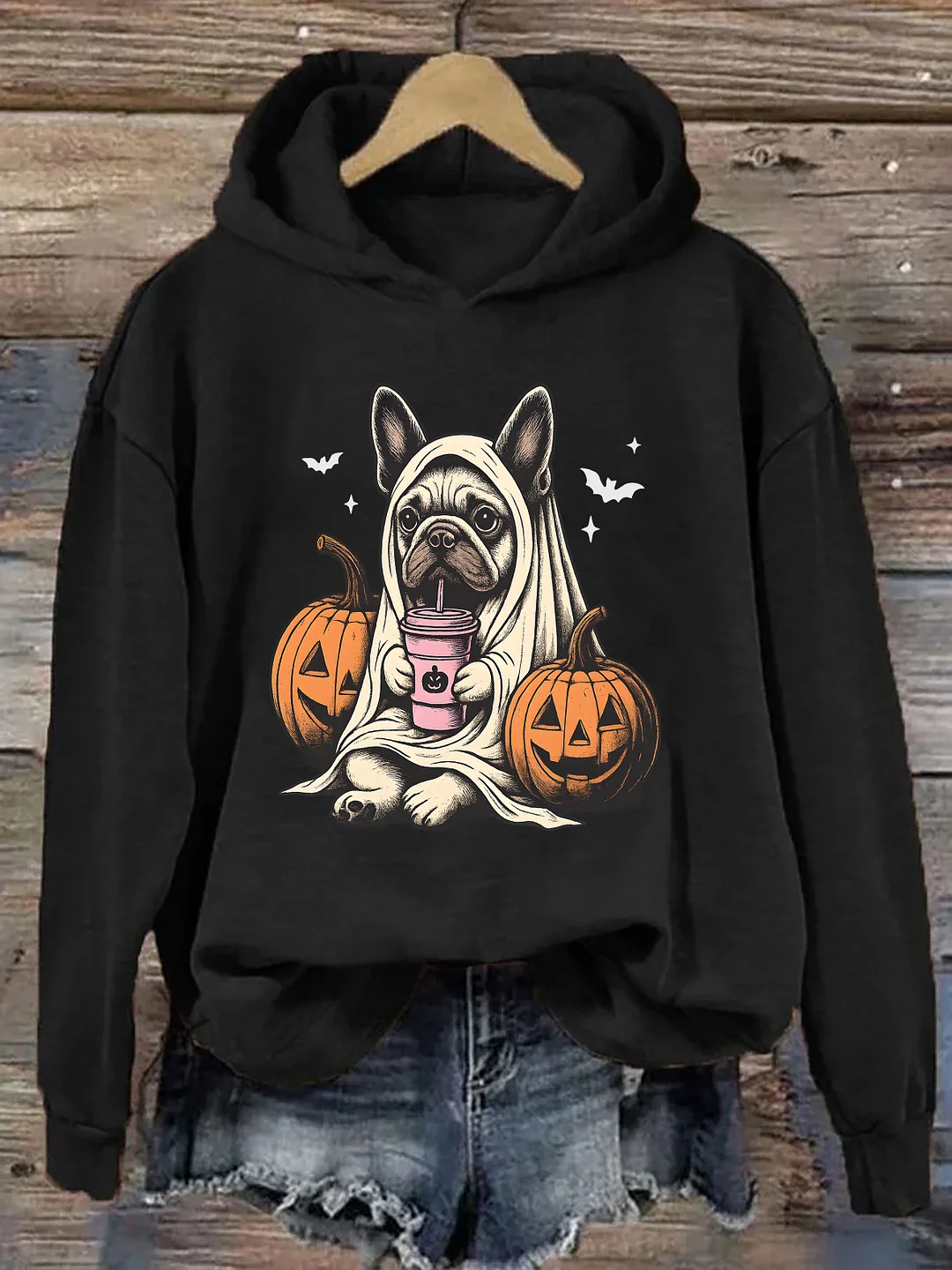 Halloween Shirt French Bulldog Ghost Hoodie