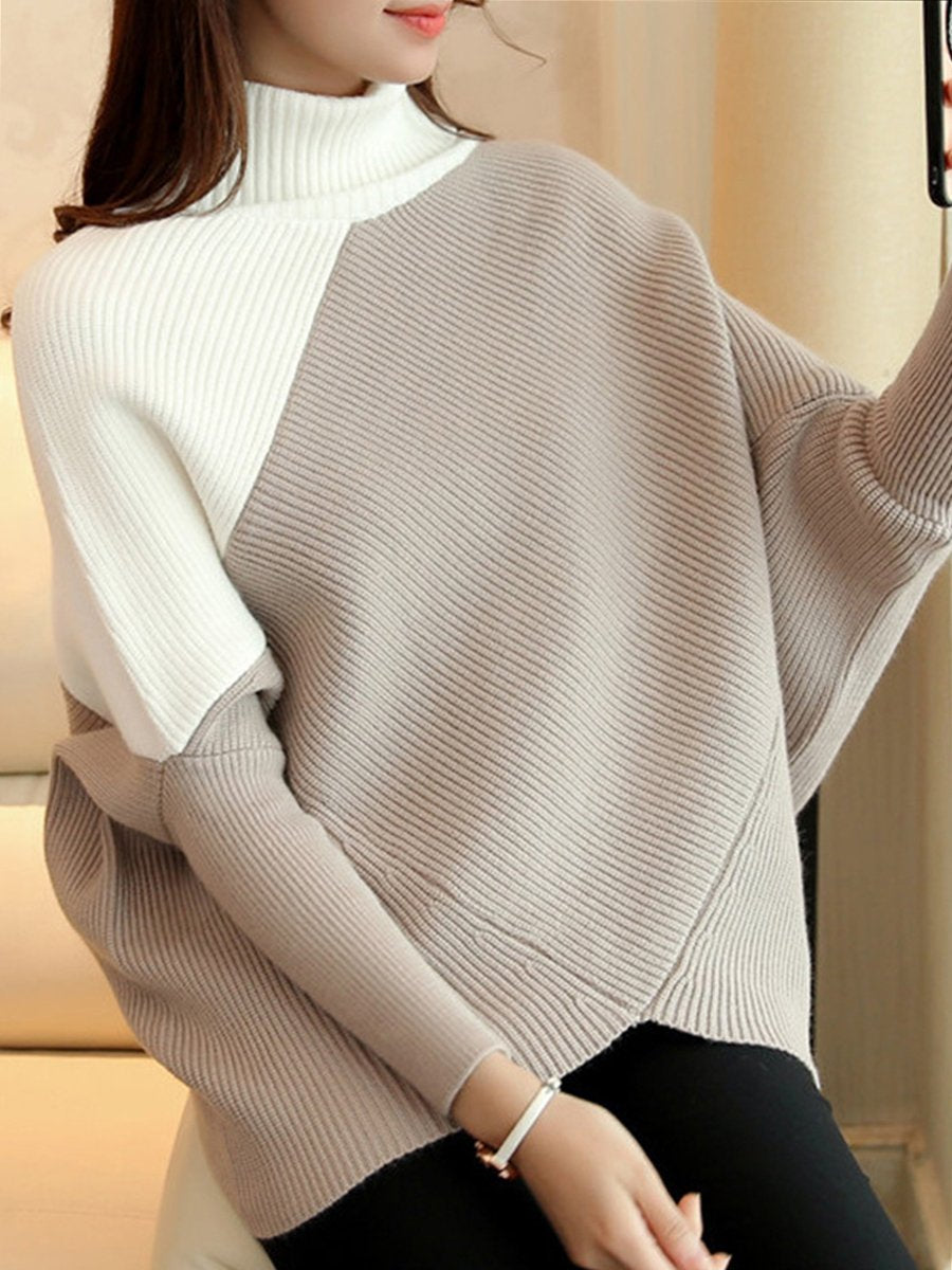Bat Knit Turtleneck Sweater