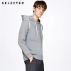 Selected Brand elastic solid color casual cotton 79% hooded pullover hoody |41734D506