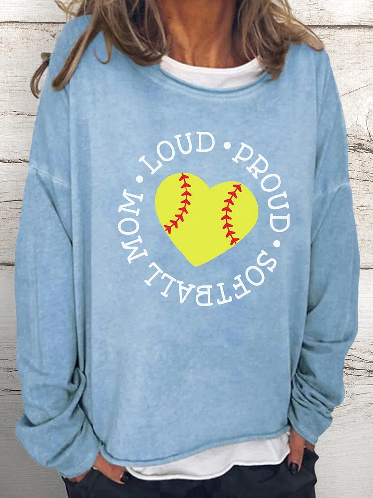 softball mom Women Loose Sweatshirt-Annaletters