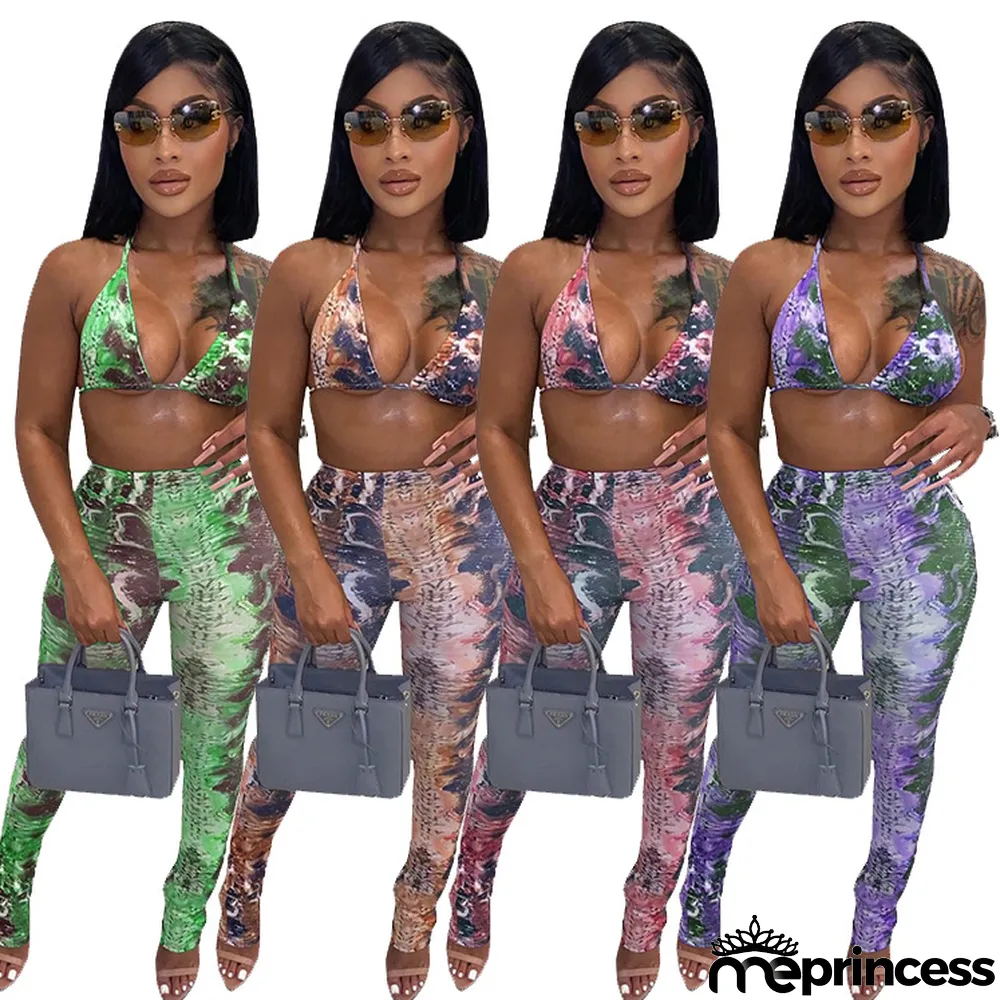 Digital Positioning Printing Sexy Women 2-Piece Set
