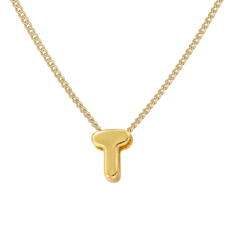 Copper 18K Gold Plated Letter Necklace