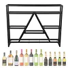 [US Local Warehouse] A-Line Bar Stand Wall Mounted Wine Rack Metal Bottle&Glass Holder Display Shelf
