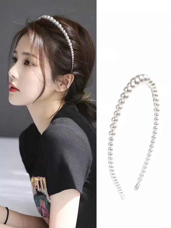 New Pearl Headband Women Korean Internet Celebrity Headband Hair Clip Women’s Simple Elegant Pressed Hair Clip Headwear