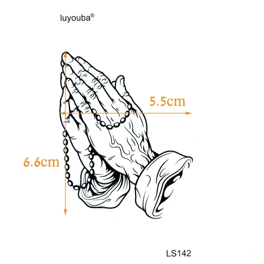 Palm-to-palm Waterproof Temporary Tattoos Men Harajuku Clasp Hands Tatoo Temporary Sticker Tatouage Temporaire Femme