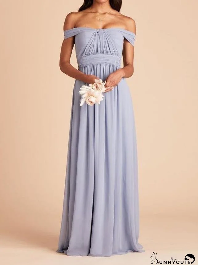 Chiffon Convertible Bridesmaid Maxi Dress for Women