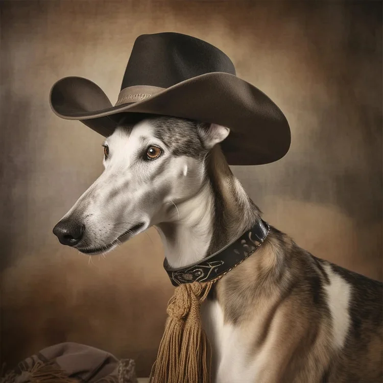 Desert Cool Cowboy Puppy 30*30CM (Canvas) Full Round Drill Diamond Painting gbfke