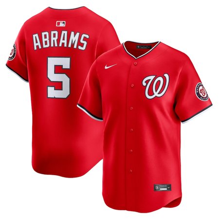 Men's Washington Nationals #5 CJ Abrams  Red 2nd Alternate Limited Player Jersey
