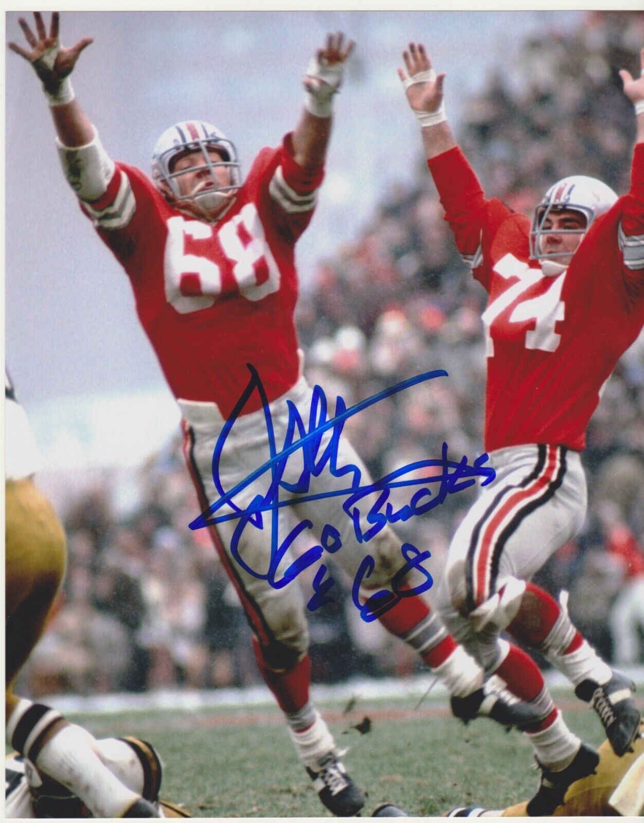 Jim Stillwagon signed 8x10 Ohio State color Photo Poster painting #2 (Dec)