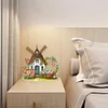 (US Only)2D Flat Print Easter Windmill DIY Table Top Diamond Painting Ornament Kits