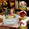 6Pcs DIY Pearl Diamond Painting Christmas Cards, 3D Greeting Card Craft Kits with Resin Pearls, Handmade Holiday Cards for Adults, Christmas Gifts & Decorations