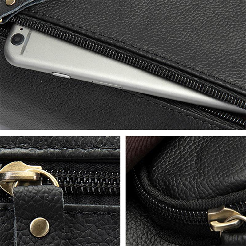 Men's Casual Vintage Style Leather Solid Color Crossbody Bag Shoulder Bag