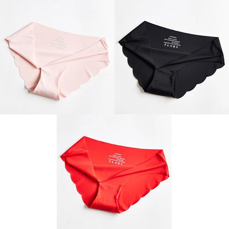 3pcs Seamless Panty Set Underwear Female Comfort Intimates Fashion Ladies Hot Sale Mid-Rise Briefs Panties Women Sexy Lingerie