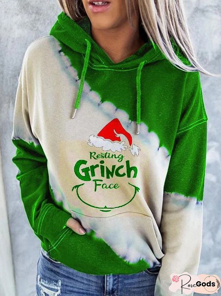 Print Color Block Figure Long Sleeves Christmas Sweatshirts