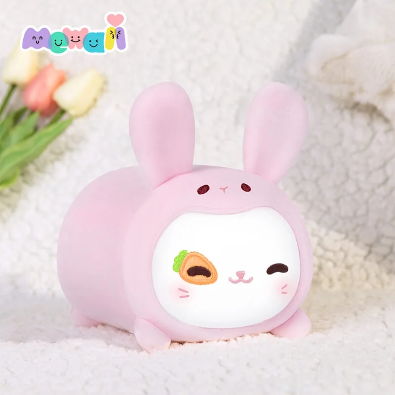 MeWaii® Fluffffy Family Carrot Cat with Bunny Hoodie Stuffed Animal Kawaii Plush Pillow Squishy Toy