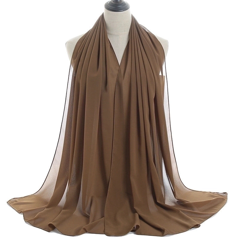 Women’s Minimalist Solid Color Chiffon Cotton Linen Scarves