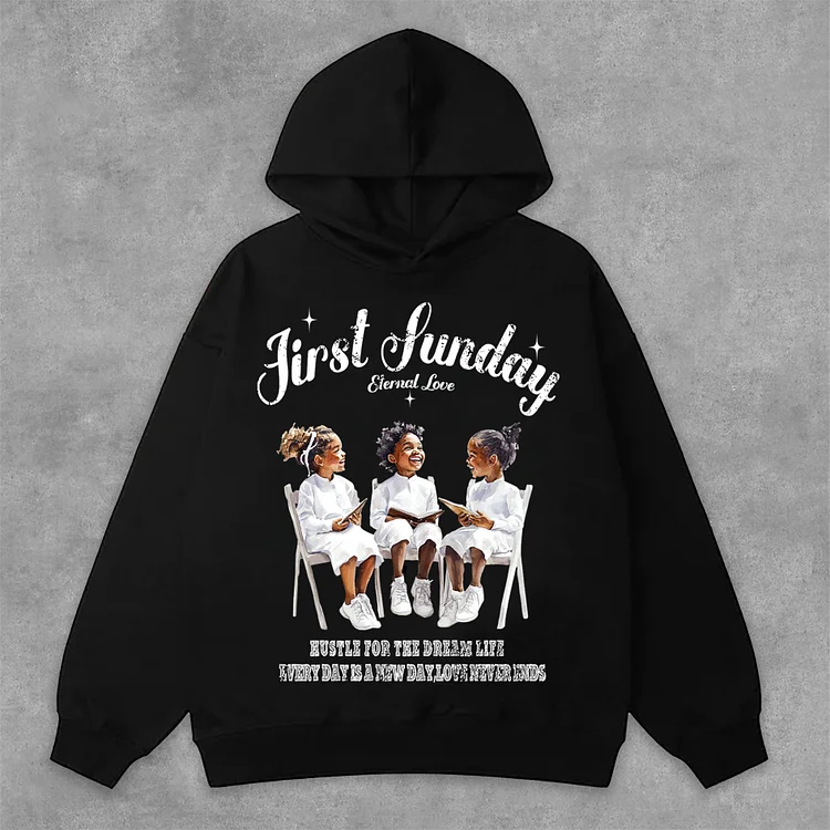 First Sunday Graphics Print Side Pockets Hoodie