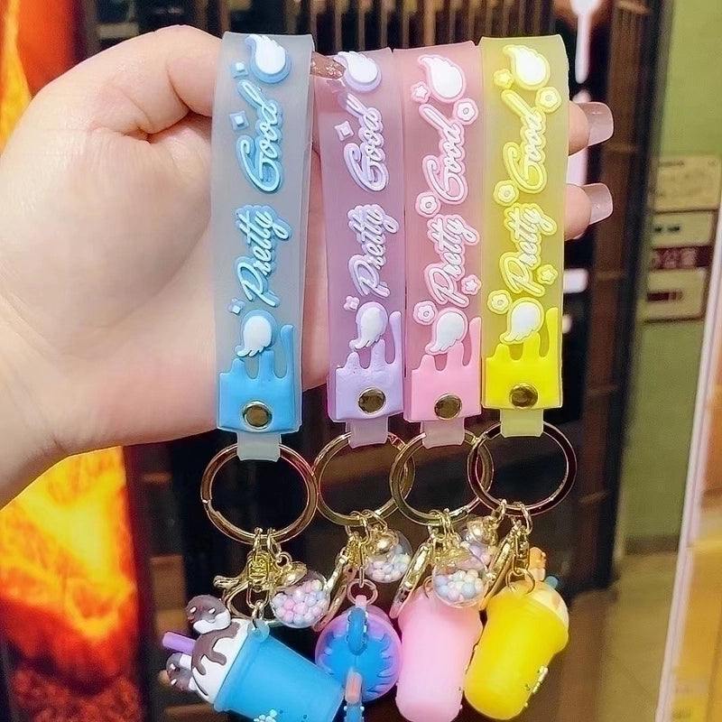 Cute Ice Cream Letter Silica Gel Women’s Bag Pendant Keychain