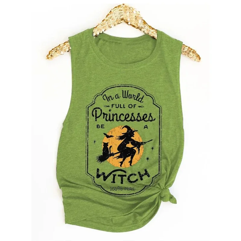 In A World Full of Princess Be A Witch Print Tank Top