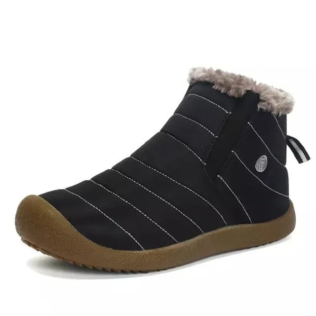 Men Plus Size Waterproof Winter Shoes Ankle Boots with Fur Snow Boots