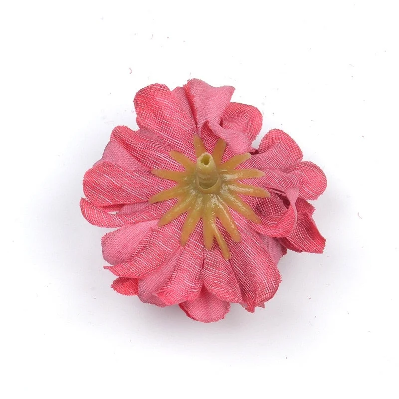 50pcs/lot Mini Artificial Flower Silk Hydrangea Head For Wedding Decoration DIY Wreath Scrapbooking Craft Cheap Fake Flowers