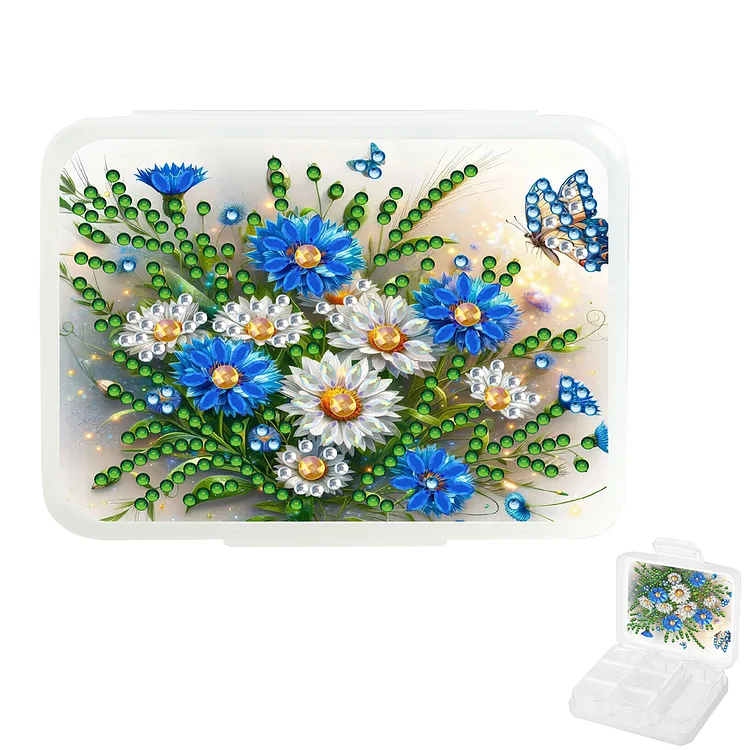 Flowers Grass Pill Storage Box Diamond Painting Pill Case for Art Craft