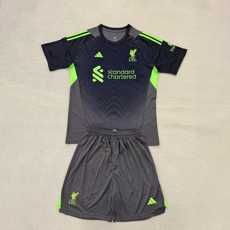 25/26 Liverpool Grey and Black Goalkeeper Kids Set