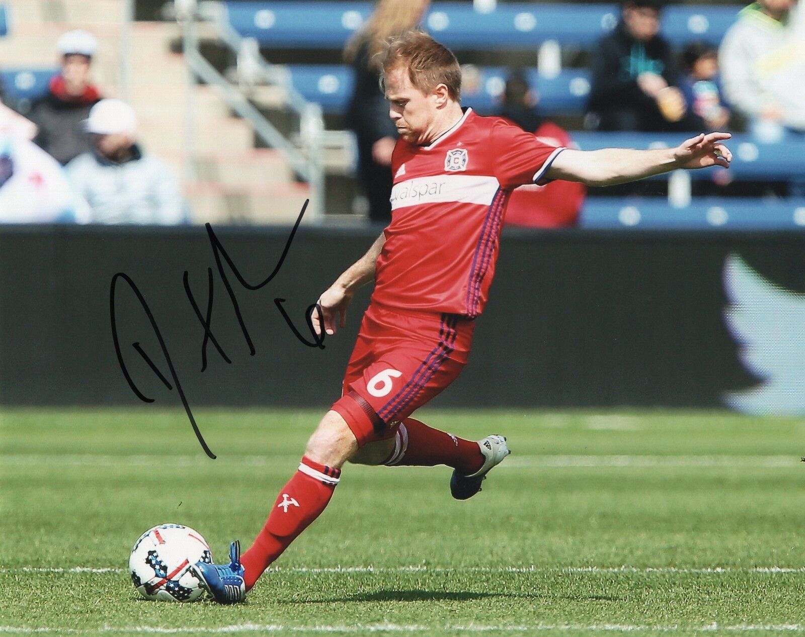 Dax McCarty signed 8x10 Photo Poster painting w/COA Chicago Fire MLS USA Soccer #1