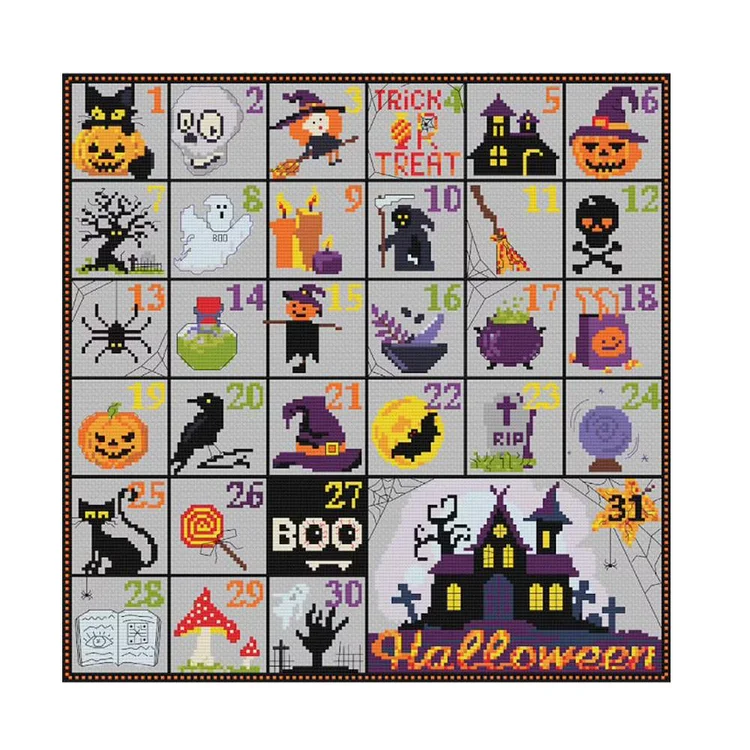 DIY - 11CT Halloween Pattern Cross Stitch - 50*50CM