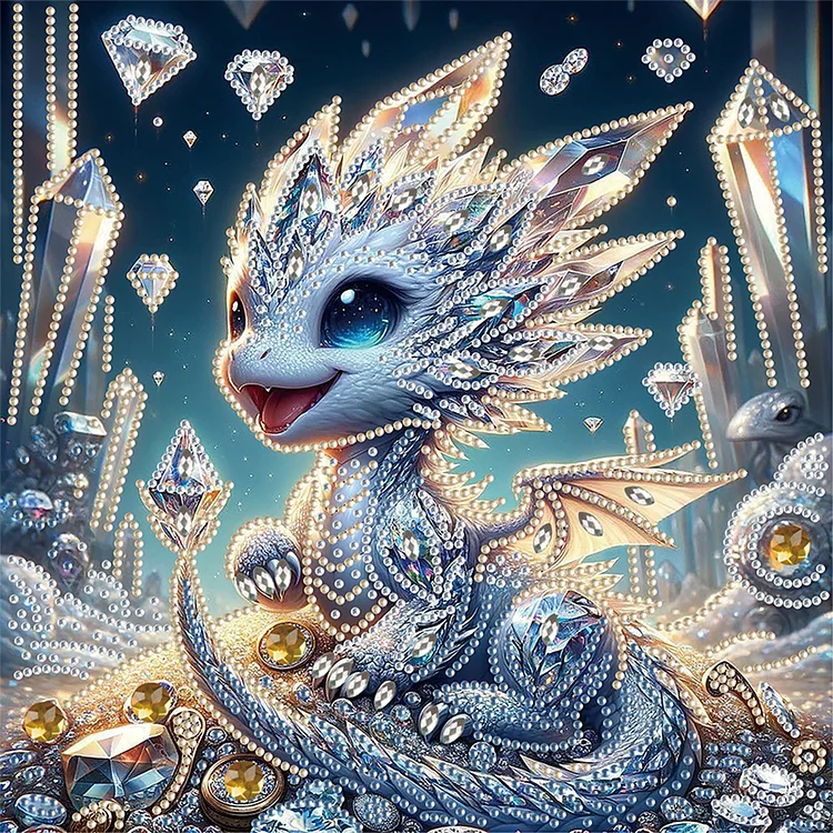 Partial Drills Special-shaped Drill Diamond Painting -Crystal Dragon - 30*30cm