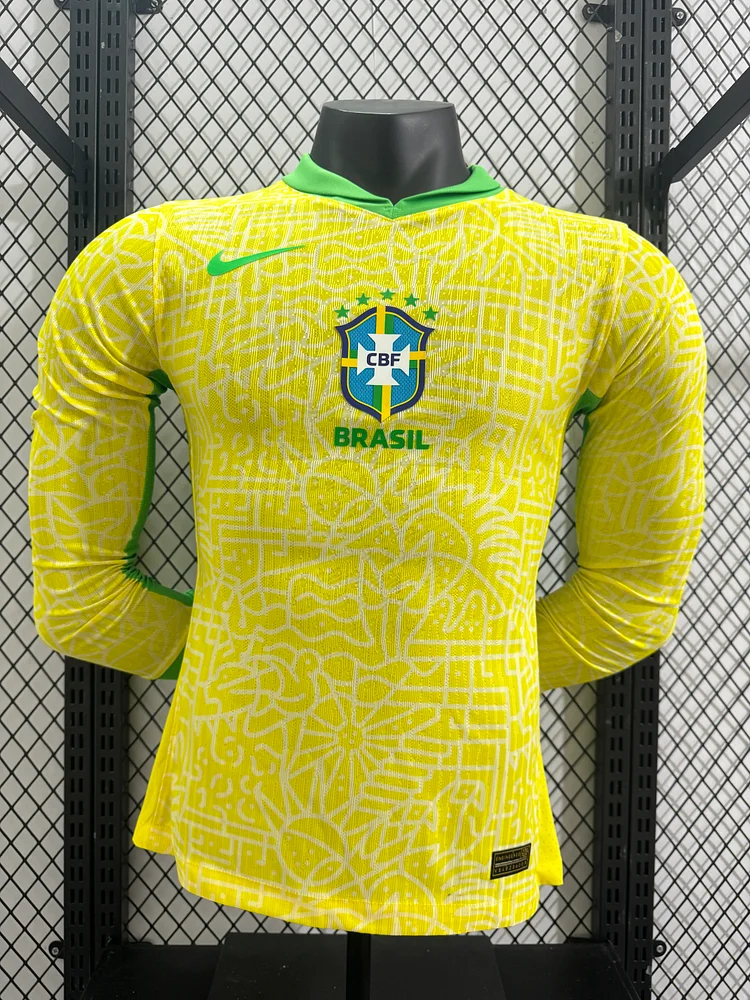 2024-25 Brazil Home Shirt - Long Sleeve - Player Edition
