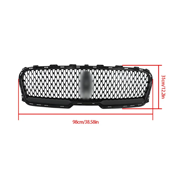 SEBLAFF Front Upper Grille Gloosy Black Grill with Camera Hole Replacement for 2017 2018 2019 2020 Continental