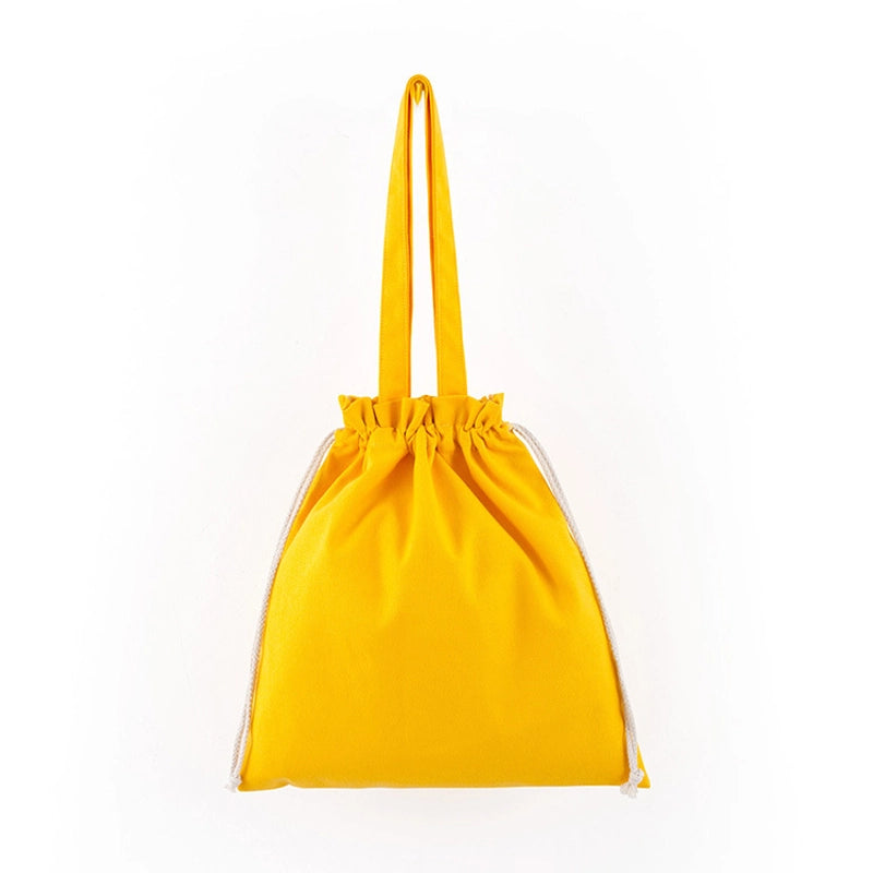 Unisex Medium Canvas Solid Color Classic Style Square String Canvas Bag