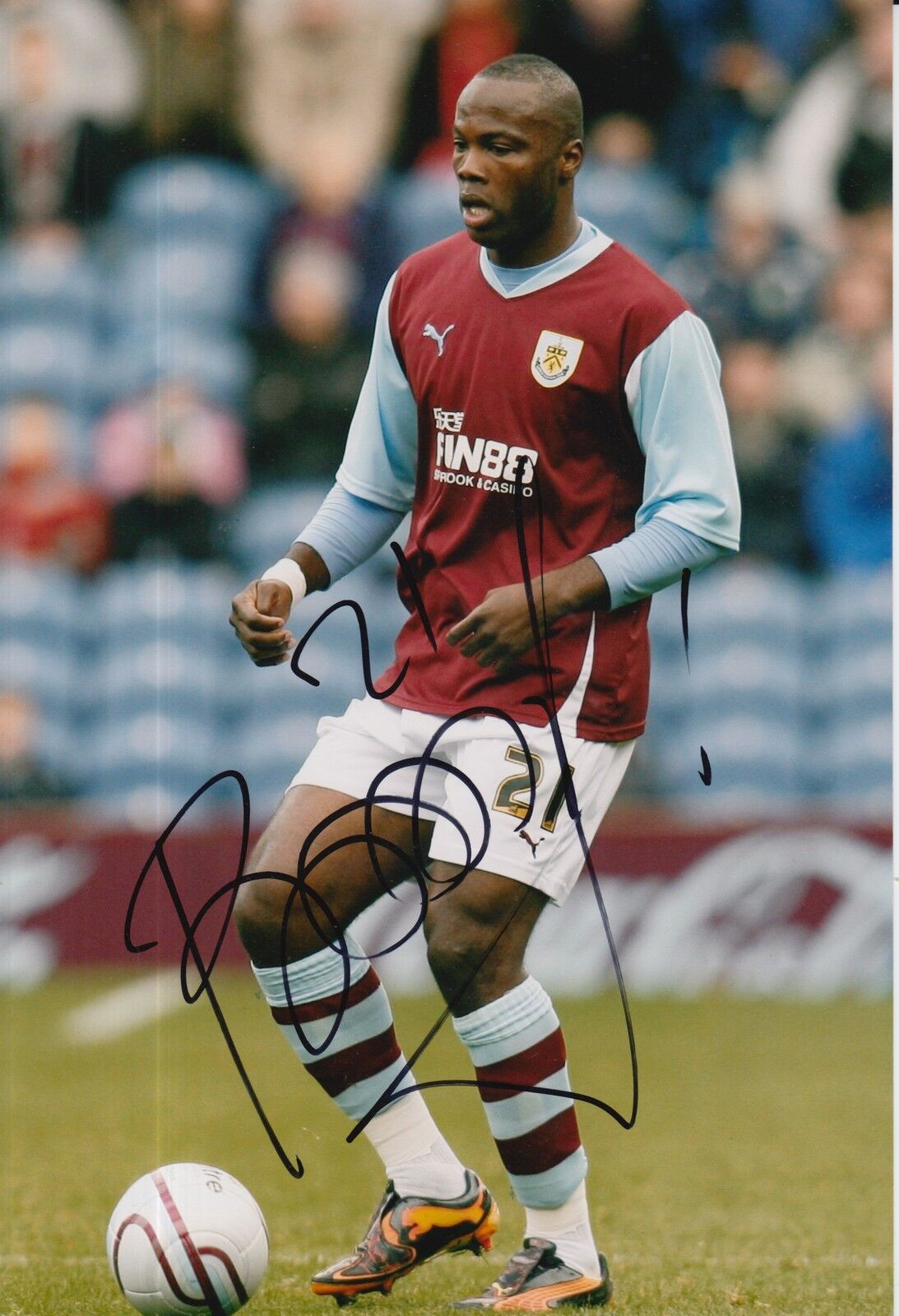 BURNLEY HAND SIGNED ANDRE BIKEY 12X8 Photo Poster painting.