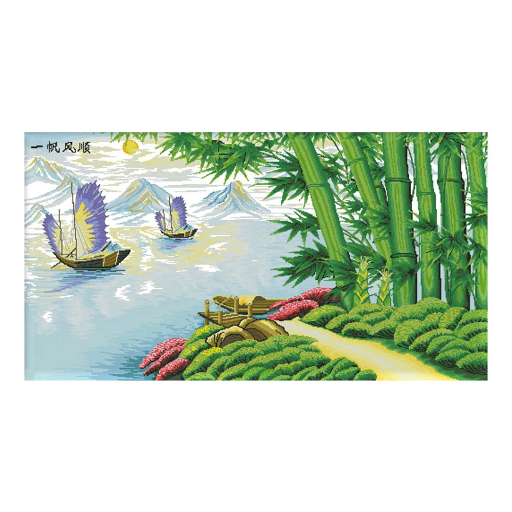 

Smooth Sailing - 14CT Stamped Cross Stitch - 103*59cm (Big Size), 501 Original