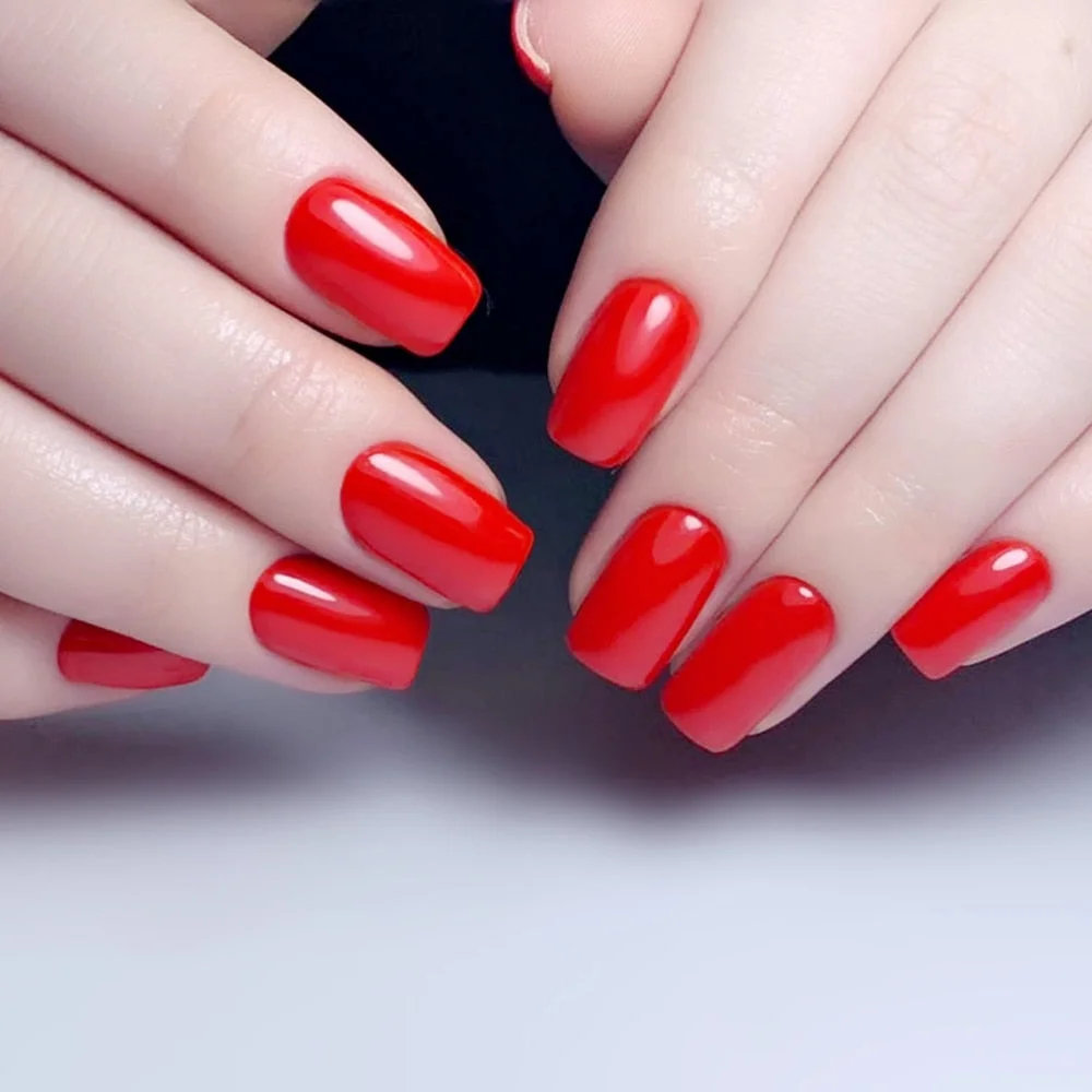 24Pcs Shiny Natural Nude Long Fake Nails Flat Artificial False Nails For Design DIY Press On Finger Tips Manicure Tool-Nail Inspo