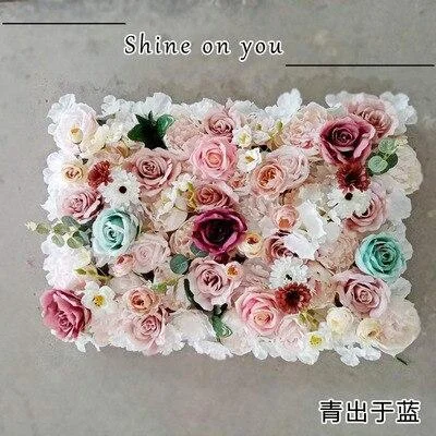 40x60cm Silk Rose Flower Champagne Artificial Flower DIY Wedding Decoration Flower Wall Panels Romantic Wedding Backdrop Decor 1118