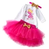 Baby Girl Birthday Valentine Outfit Lovely Embroidered Letters 2 Pcs Sets