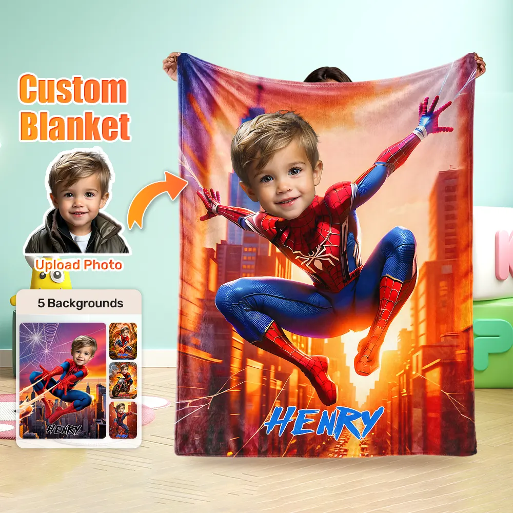 Custom Blanket With Your Face Thread Glide Runner In The Jungle Birthday Children's Day Gift For Boy