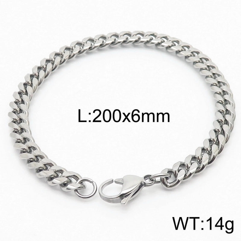 Minimalist Solid Color Titanium Steel Chain Unisex Bracelets