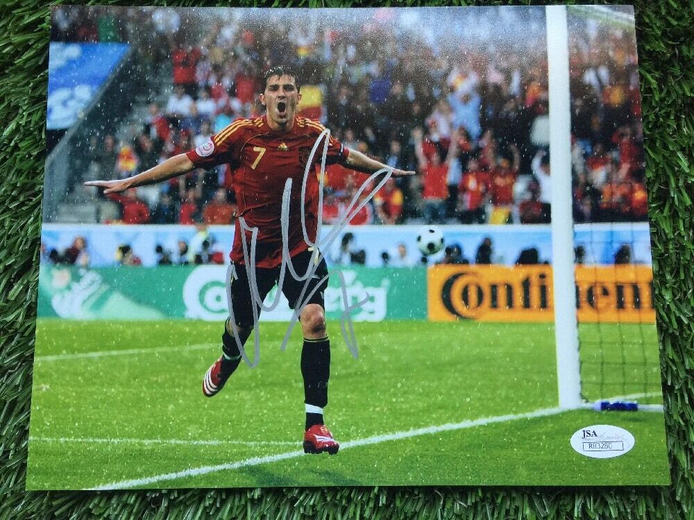 David Villa Signed 8x10 Photo Poster painting Autographed JSA/COA Spain Barcelona